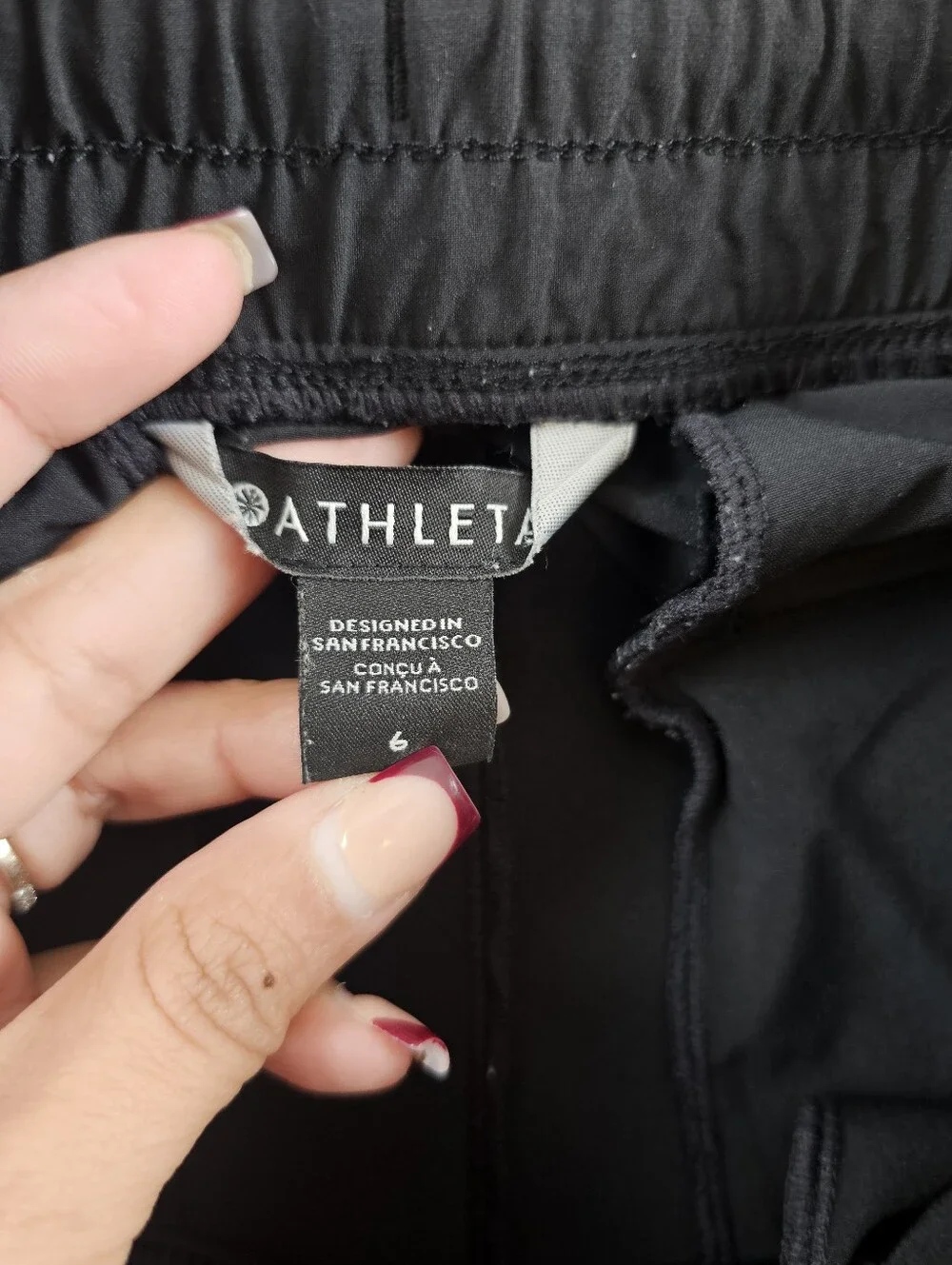 Athleta Avenue Wide Leg Crop Pant Womens 6 in Black Stretchy